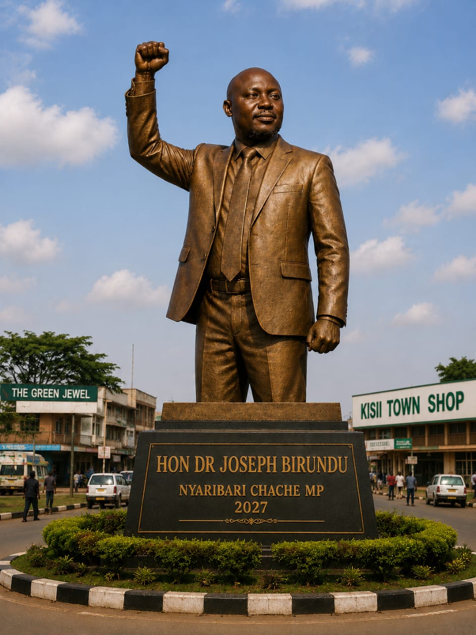 A monument in Kisii honouring Hon. Dr. Joseph Birundu, Nyaribari Chache MP aspirant